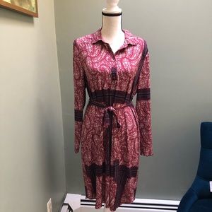 NWOT Dress Paisley Belted